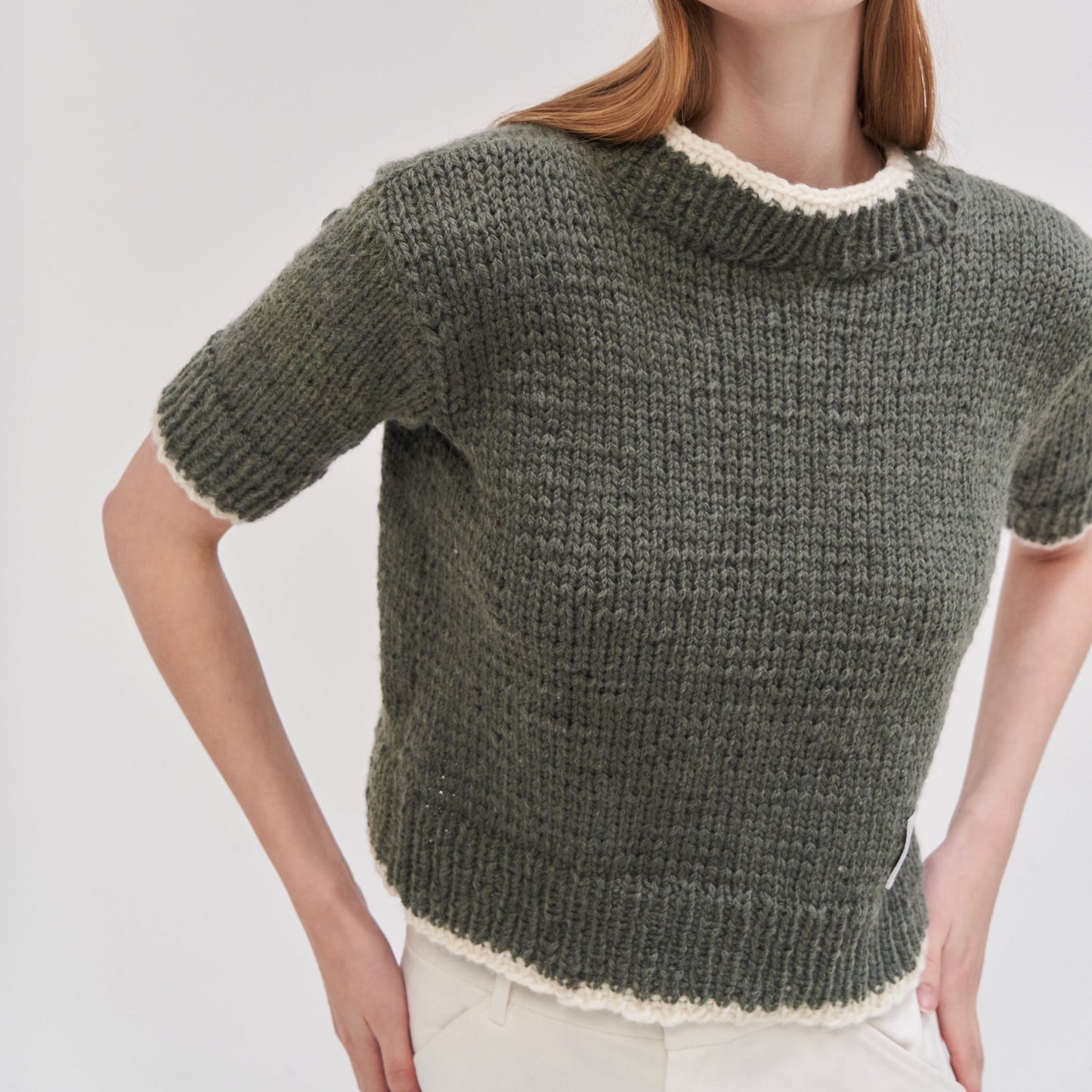 Two Tone Shortsleeve Sweater